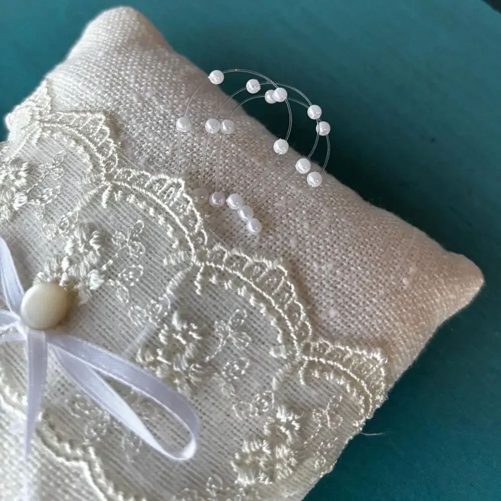 Handmade Ring Bearer Pillow: Lace Wedding Ring Cushion